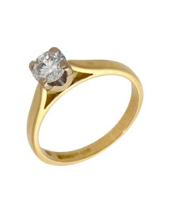 Pre-Owned 18ct Yellow Gold 0.65ct Diamond Solitaire Ring
