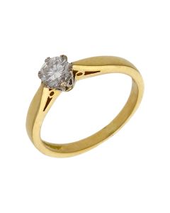 Pre-Owned 18ct Yellow Gold 0.33ct Diamond Solitaire Ring
