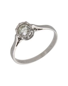Pre-Owned 18ct White Gold 0.34ct Diamond Solitaire Ring