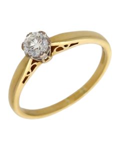 Pre-Owned 18ct Yellow Gold 0.34ct Diamond Solitaire Ring