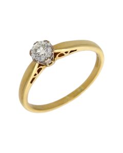 Pre-Owned 18ct Yellow Gold 0.34ct Diamond Solitaire Ring