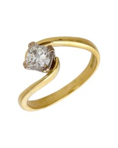 Pre-Owned 18ct 0.70ct Princess Cut Diamond Solitaire Twist Ring