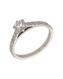 Pre-Owned Platinum 0.77ct Diamond Solitaire & Shoulders Ring