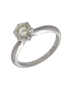 Pre-Owned 18ct White Gold 0.87ct Diamond Solitaire Ring