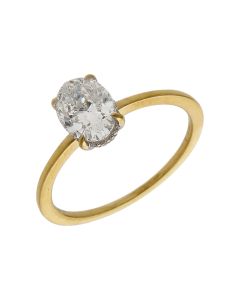 Pre-Owned 18ct Yellow Gold 1.00ct Oval Diamond Solitaire Ring