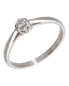 Pre-Owned 9ct White Gold 0.13ct Diamond Solitaire Ring