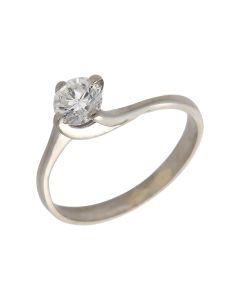 Pre-Owned Platinum 0.70ct Diamond Solitaire Twist Ring