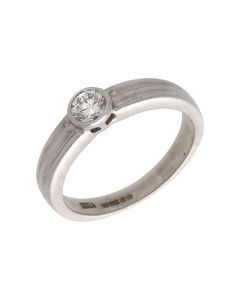 Pre-Owned 18ct White Gold 0.25ct Diamond Solitaire Band Ring