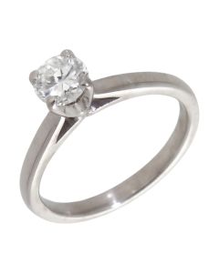 Pre-Owned 18ct White Gold 0.67ct Diamond Solitaire Ring