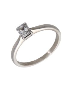 Pre-Owned 18ct Gold 0.70ct Radiant Cut Diamond Solitaire Ring
