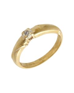 Pre-Owned 9ct Gold Illusion Set Diamond Solitaire Band Ring