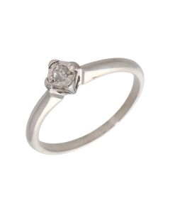 Pre-Owned 9ct White Gold Illusion Set Diamond Solitaire Ring