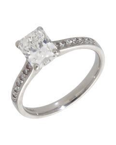 Pre-Owned Platinum Radiant Cut GIA Diamond Solitaire Ring