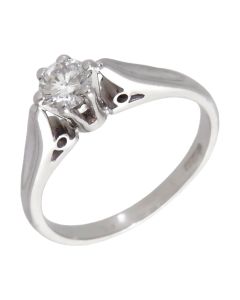 Pre-Owned 18ct White Gold 0.33ct Diamond Solitaire Ring