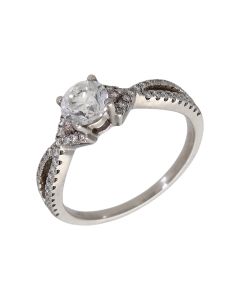 Pre-Owned 18ct Gold 0.99ct Diamond Solitaire & Shoulders Ring