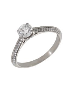 Pre-Owned Platinum 0.75ct Diamond Solitaire & Shoulders Ring