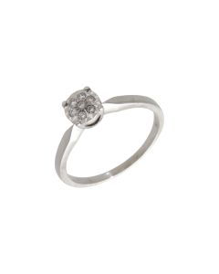 Pre-Owned 9ct White Gold 0.10ct Diamond Cluster Ring