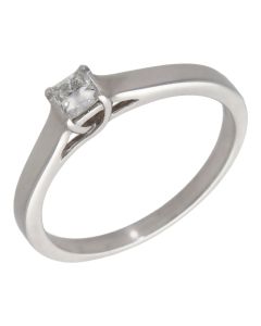 Pre-Owned 18ct Gold 0.25ct Princess Cut Diamond Solitaire Ring