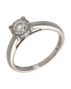 Pre-Owned 18ct White Gold 0.50ct Diamond Solitaire Ring