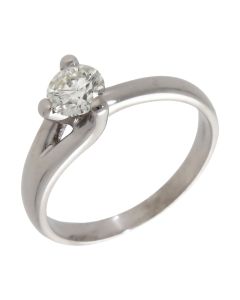 Pre-Owned 18ct White Gold 0.61ct Diamond Solitaire Ring