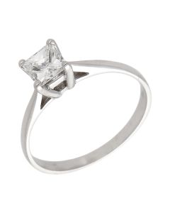 Pre-Owned 18ct White Gold 0.50ct Princess Cut Diamond Ring