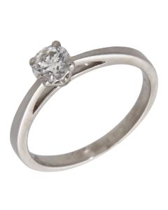 Pre-Owned 18ct White Gold 0.54ct Diamond Solitaire Ring