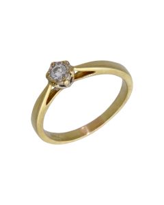 Pre-Owned 9ct Yellow Gold 0.10ct Diamond Solitaire Ring