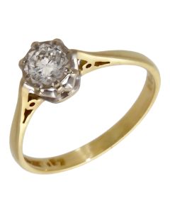 Pre-Owned 18ct Yellow Gold 0.27ct Diamond Solitaire Ring