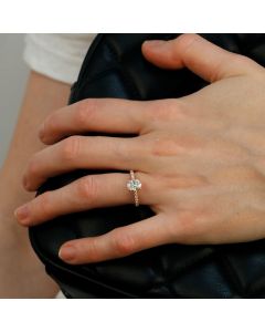 Pre-Owned 18ct Rose Gold Oval Diamond Solitaire Ring