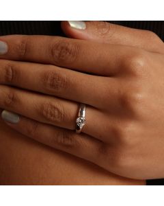 Pre-Owned Platinum 0.55ct Diamond Rubover Solitaire Ring