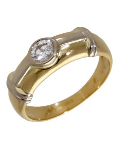 Pre-Owned 18ct Yellow & White Gold 0.30ct Diamond Solitaire Ring