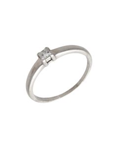 Pre-Owned 9ct White Gold Princess Cut Diamond Solitaire Ring