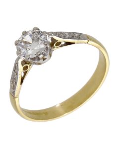 Pre-Owned 18ct Gold 0.50ct Diamond Solitaire & Shoulders Ring