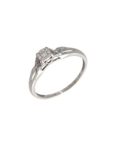 Pre-Owned 9ct White Gold Illusion Set Diamond Solitaire Ring
