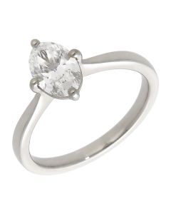 Pre-Owned Platinum 0.80ct GIA Oval Diamond Solitaire Ring