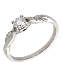 Pre-Owned 18ct White Gold Forever Diamond Solitaire Ring