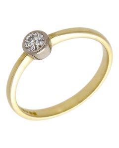 Pre-Owned 18ct Yellow Gold Rubover Diamond Solitaire Ring