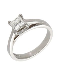 Pre-Owned Platinum 0.52ct Princess Cut Diamond Solitaire Ring