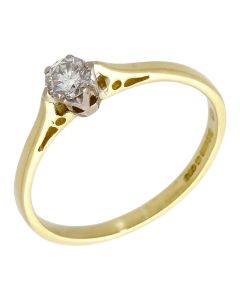 Pre-Owned 18ct Yellow Gold 0.24ct Diamond Solitaire Ring