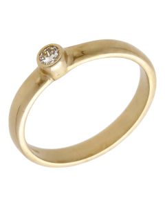 Pre-Owned 18ct Yellow Gold 0.10ct Diamond Solitaire Band Ring