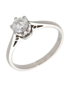 Pre-Owned 18ct White Gold 0.50ct Diamond Solitaire Ring