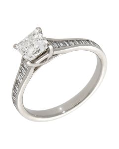 Pre-Owned Platinum Princess Cut Diamond Solitaire Ring