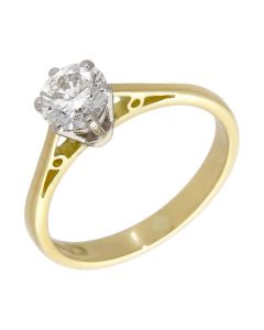 Pre-Owned 18ct Yellow Gold 0.81ct Diamond Solitaire Ring