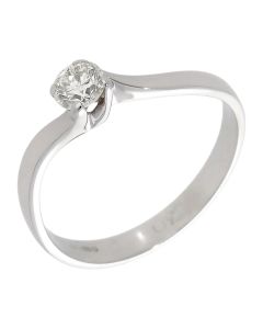 Pre-Owned 18ct White Gold 0.28ct Diamond Solitaire Twist Ring