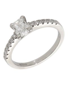 Pre-Owned Platinum Radiant Cut Diamond Solitaire Ring
