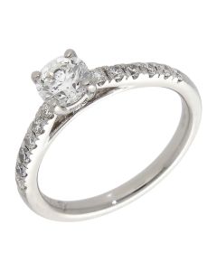 Pre-Owned Platinum 0.66ct Diamond Solitaire & Shoulders Ring