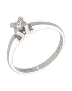 Pre-Owned 18ct White Gold 0.15ct Diamond Solitaire Ring