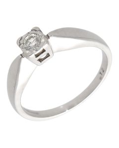 Pre-Owned 9ct White Gold 0.12ct Diamond Solitaire Ring