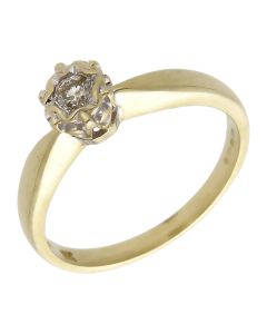 Pre-Owned 9ct Yellow Gold 0.10ct Diamond Solitaire Ring