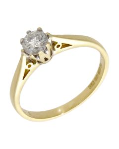 Pre-Owned 18ct Yellow Gold 0.33ct Diamond Solitaire Ring